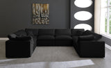 Plush - Velvet Standart Comfort Modular Sectional - Black - Fabric