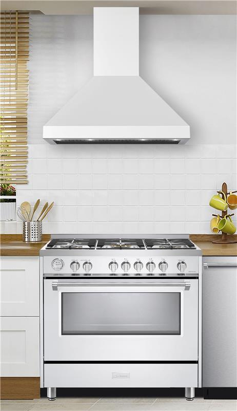 36" Designer Chimney Wall Hood- 600 CFM - 4 Speeds - (VECHW36GW)