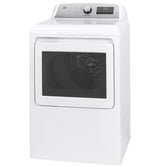 GE(R) ENERGY STAR(R) 7.4 cu. ft. Capacity Smart aluminized alloy drum Electric Dryer with Sanitize Cycle and Sensor Dry - (GTD84ECSNWS)