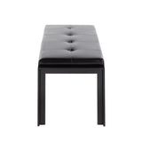 Fuji - Bench - Black Metal And Black Faux Leather