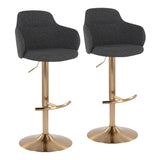 Boyne - Adjustable Barstool (Set of 2) - Gold