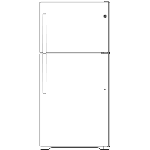 GE(R) ENERGY STAR(R) 21.9 Cu. Ft. Top-Freezer Refrigerator - (GIE22JTNRBB)