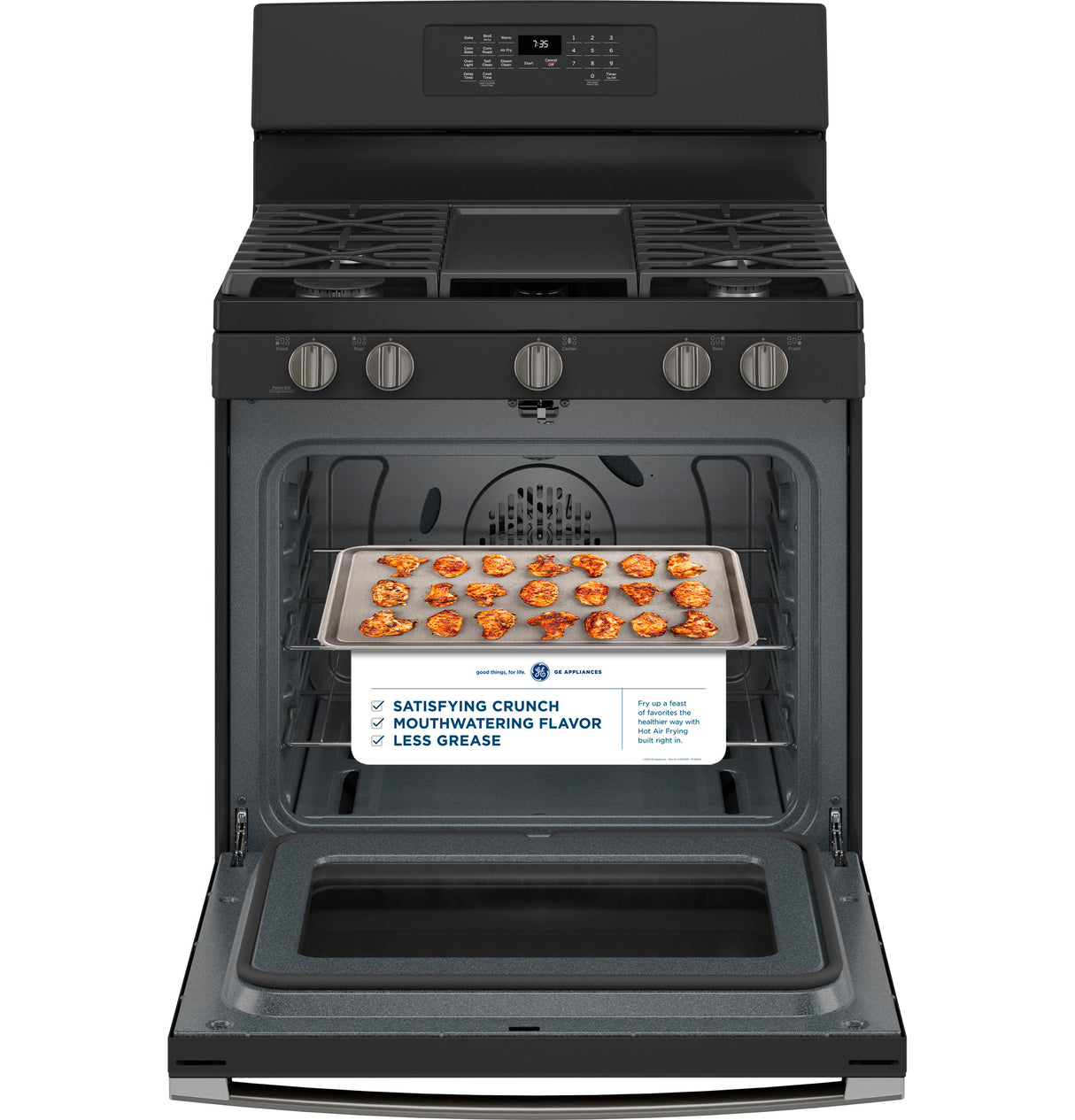 GE(R) 30" Free-Standing Gas Convection Range with No Preheat Air Fry - (JGB735FPDS)