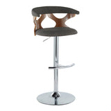 Gardenia - Adjustable Barstool - Chrome Base & Walnut Backrest