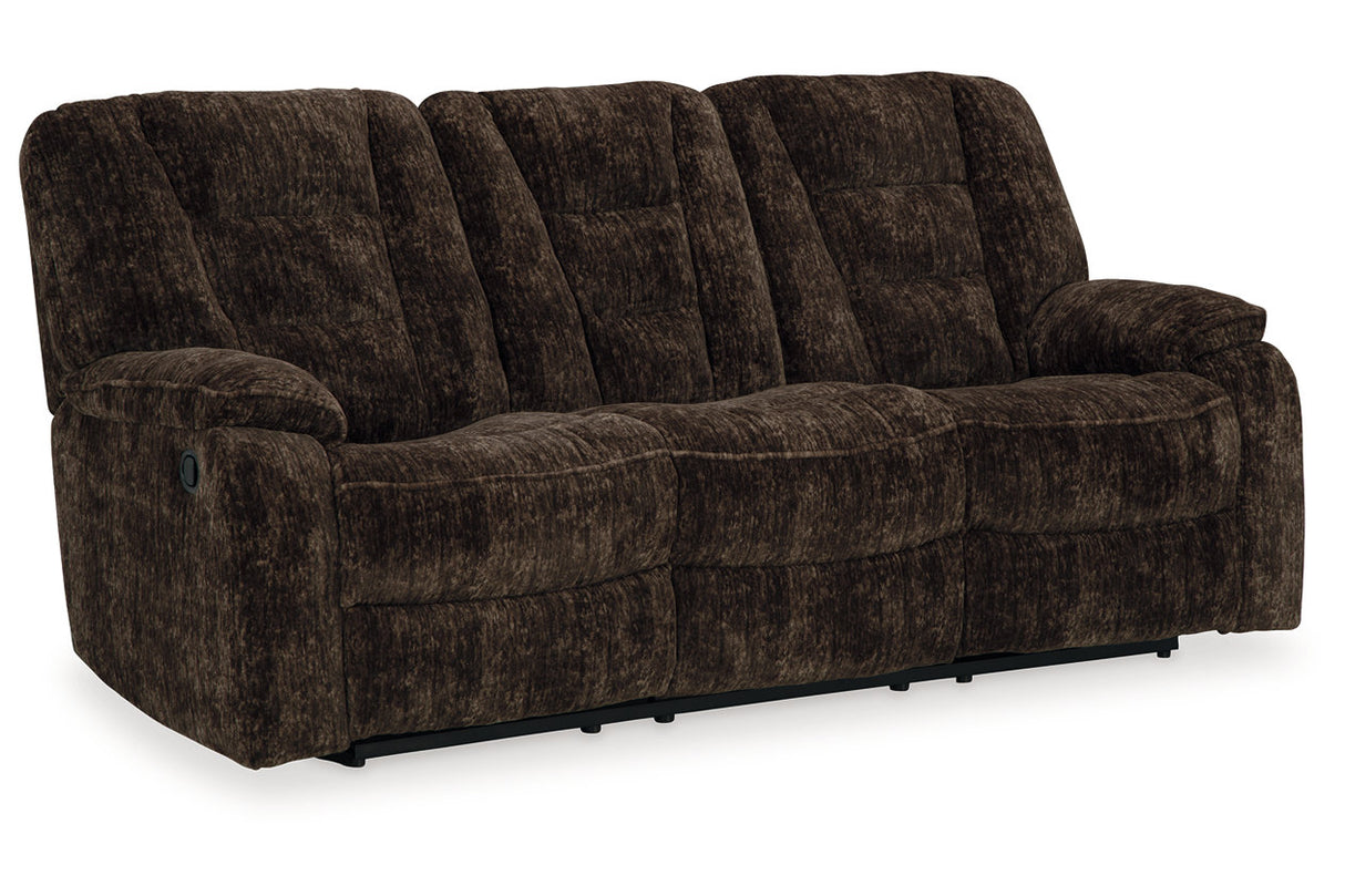Soundwave Reclining Sofa With Drop Down Table - (7450289)