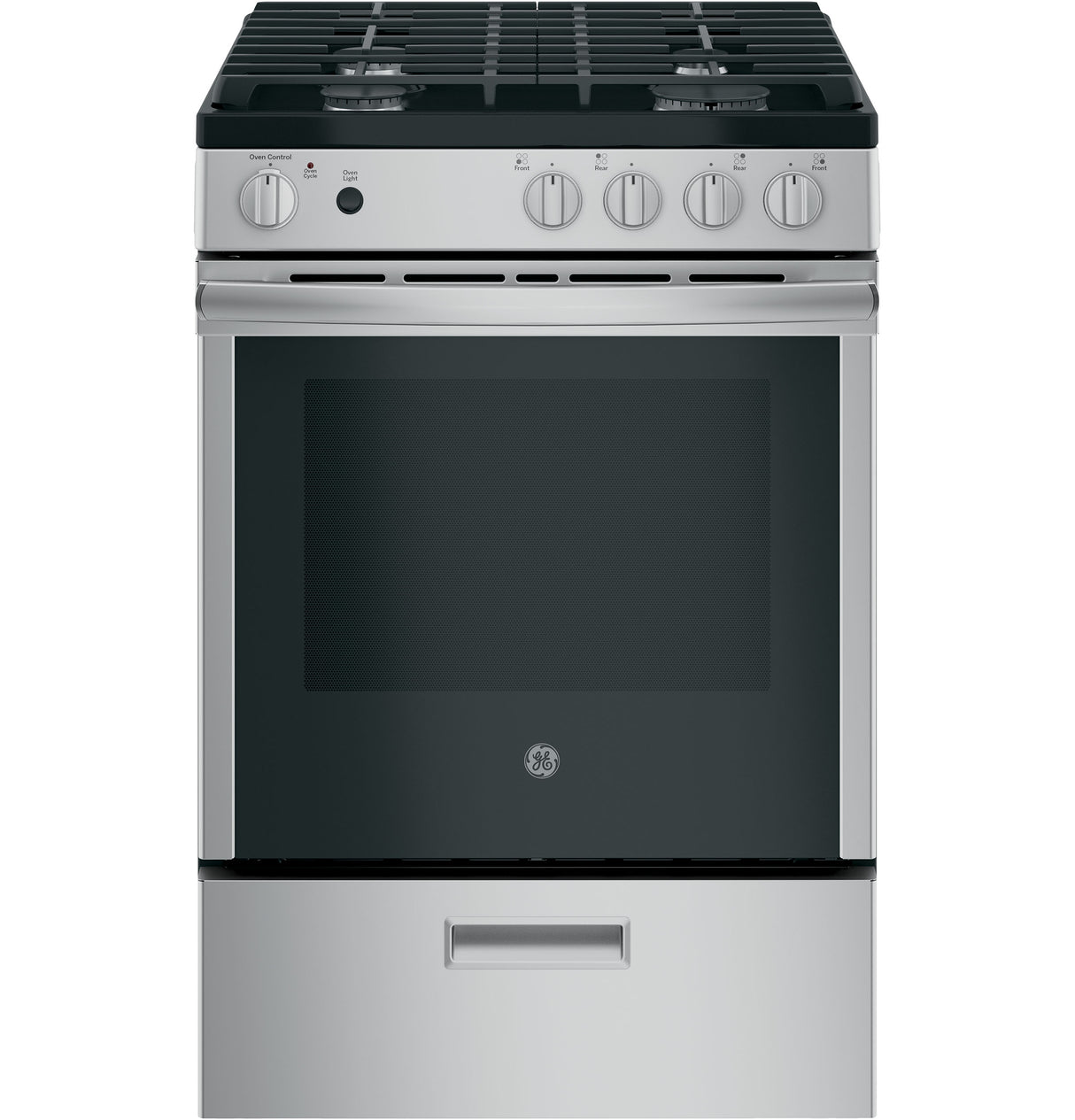 GE(R) 24" Steam Clean Free-Standing/Slide-in Gas Range - (JGAS640RMSS)