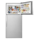 30" Wide Top Freezer Refrigerator - 18 Cubic Feet - Monochromatic Stainless Steel - 65,4" Height