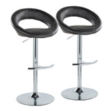 Posh - Adjustable Barstool With Swivel - Chrome Metal (Set of 2)