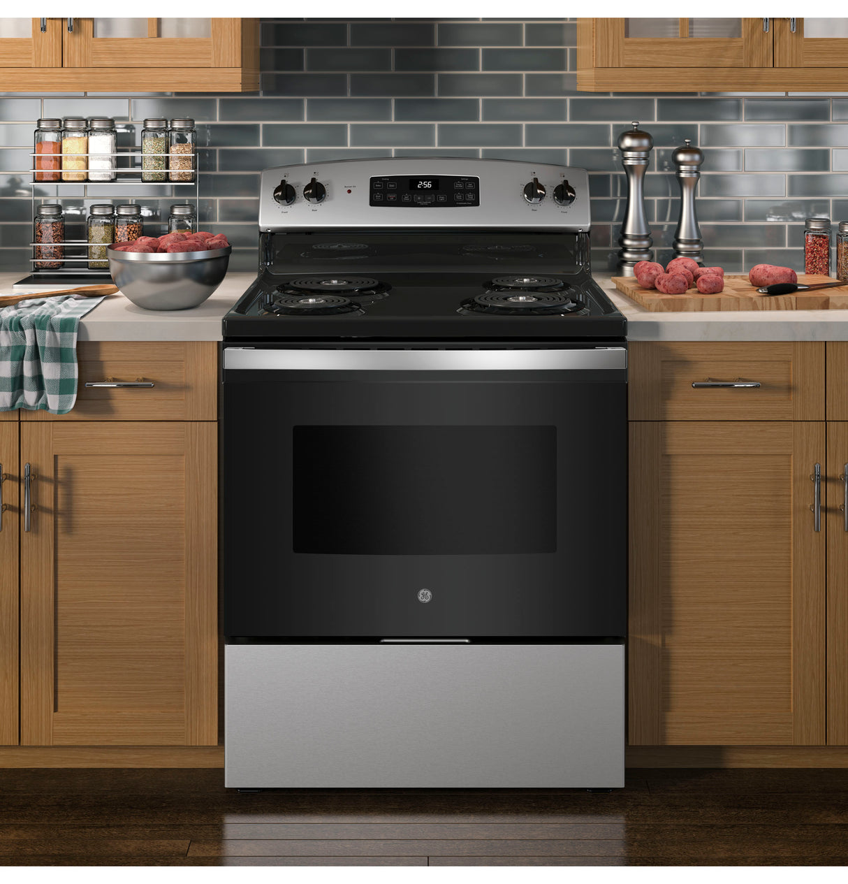 GE(R) 30" Free-Standing Self-Clean Electric Range - (JB256RTSS)