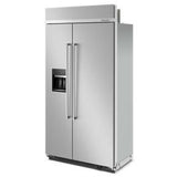 251 Cubic Feet 42" Built-In Side-By-Side Refrigerator With Ice And Water Dispenser With Stainless Steel - Stainless Steel