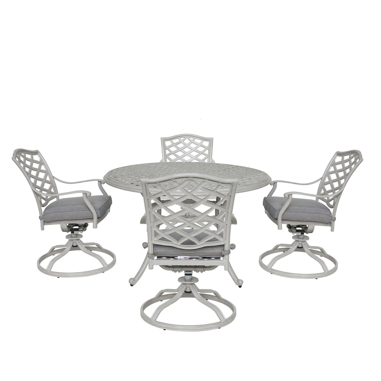 Stylish Outdoor Aluminum 5 Piece Round Dining Set