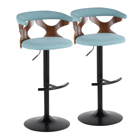 Gardenia - Adjustable Barstool (Set of 2) - Black Base And Walnut Backrest