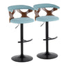 Gardenia - Adjustable Barstool (Set of 2) - Black Base And Walnut Backrest