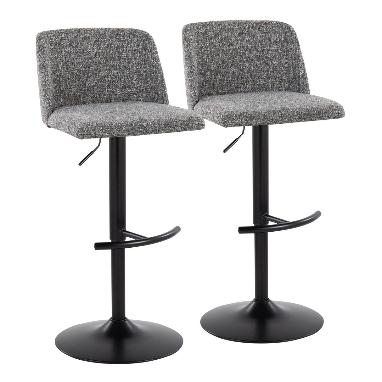 Toriano - Adjustable Barstool (Set of 2) - Black Base