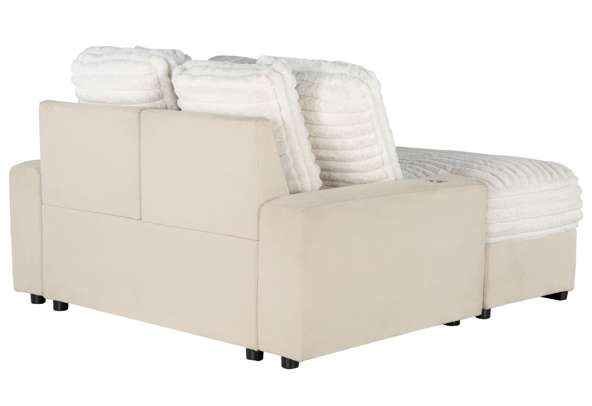 Shine - Lounger Sofa With USB - Beige