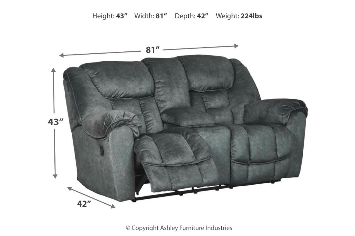 Capehorn Reclining Loveseat With Console - (7690294)