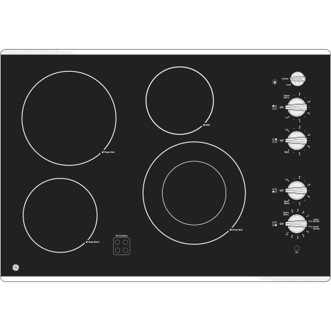 GE(R) 30" Built-In Knob Control Electric Cooktop - (JP3530SJSS)