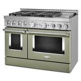 KitchenAid 48'' Smart Commercial-Style Gas Range With Griddle - Avocado Cream