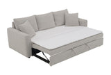 Connie - Boucle Sleeper Sectional Sofa With 2 Toss Pillows - Beige