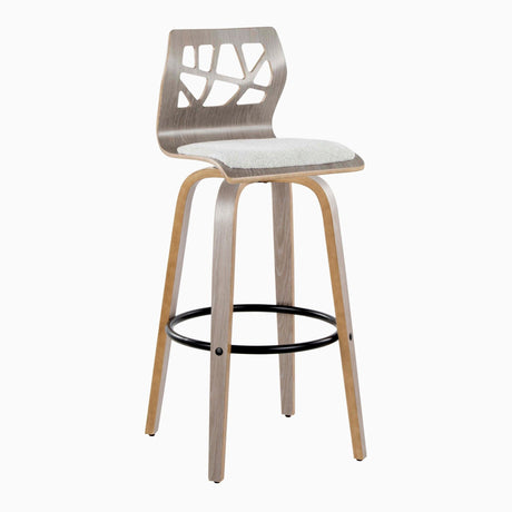 Folia - 30" Fixed-height Barstool (Set of 2) - Gray