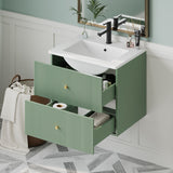 Wall Mounted Bathroom Vanity With 2 Drawers, Ideal For Small Bathrooms