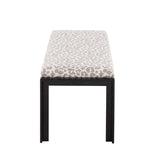 Fuji - Bench - Black Metal And Beige Leopard Fabric