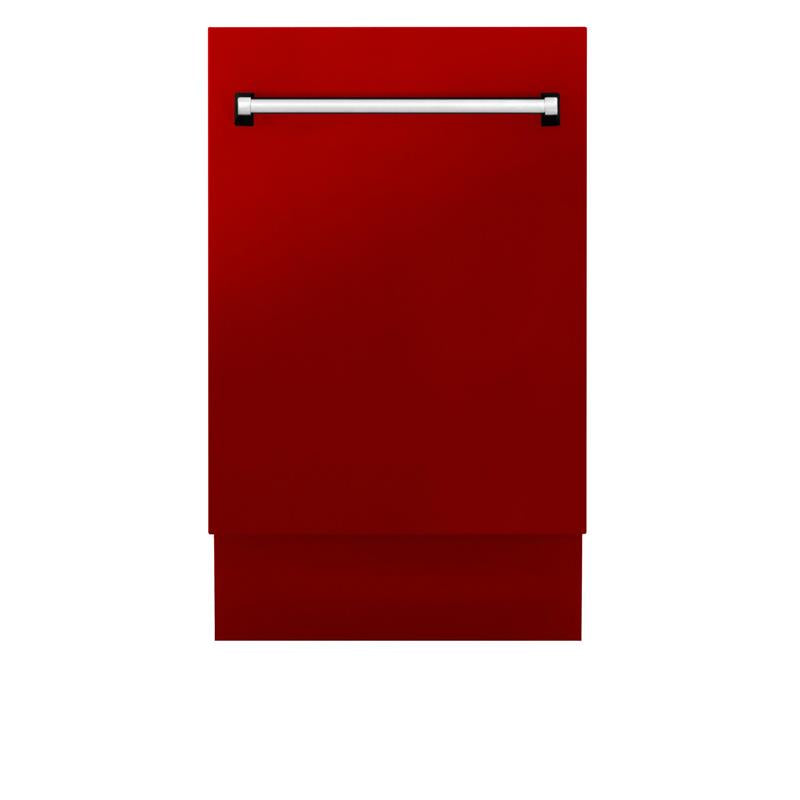 ZLINE 18" Tallac Series 3rd Rack Top Control Dishwasher with Traditional Handle, 51dBa [Color: Red Gloss] - (DWVRG18)