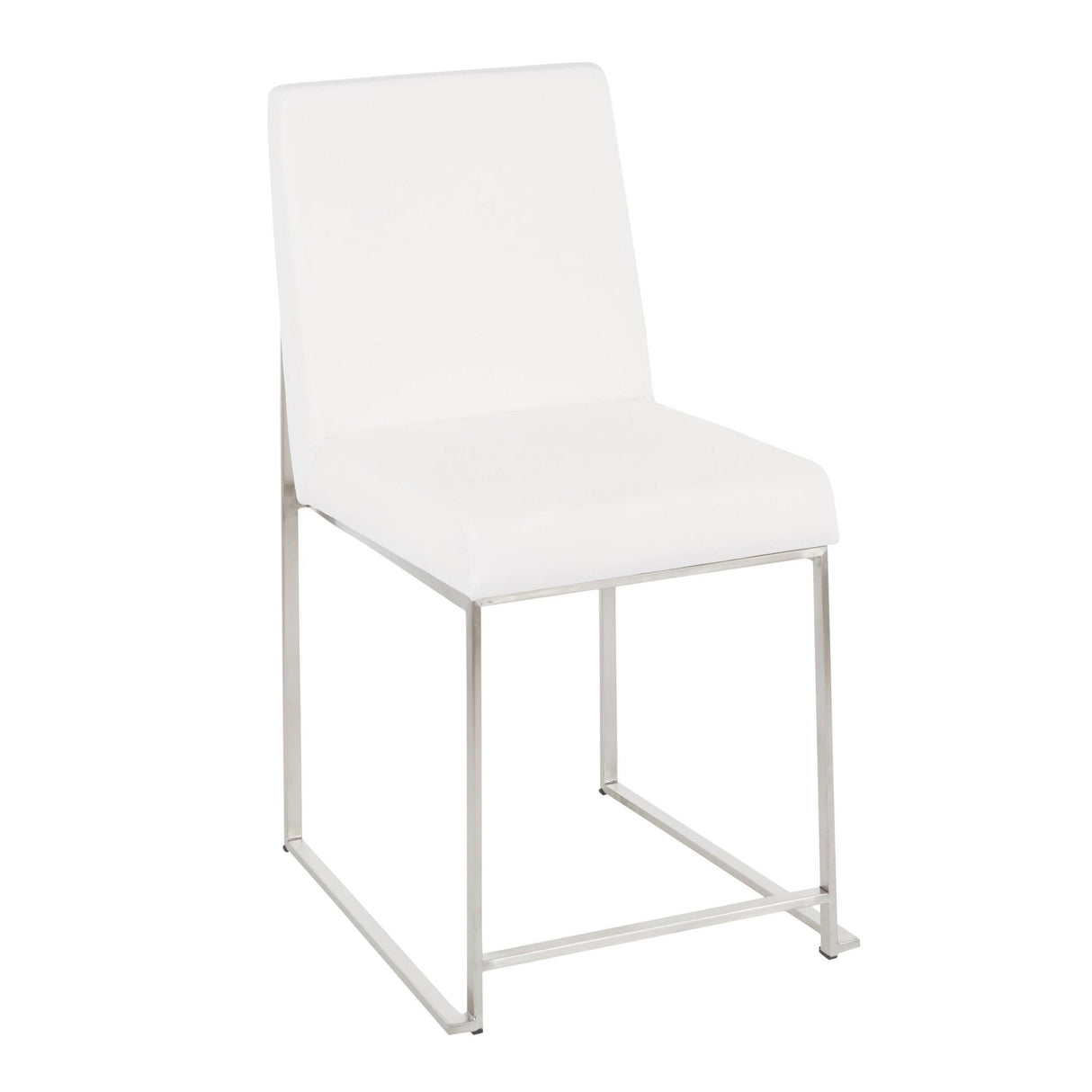 Fuji - High Back Dining Chair - Velvet Seat And Stainless Steel (Set of 2)