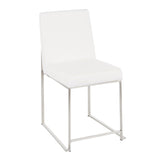 Fuji - High Back Dining Chair - Velvet Seat And Stainless Steel (Set of 2)