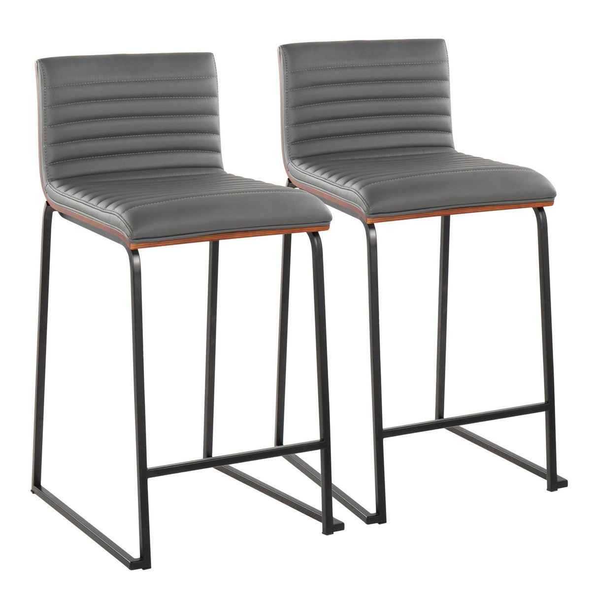 Mason Mara - 26" Fixed-Height Counter Stool (Set of 2) - Black Legs