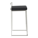 Fuji - Counter Stool Steel With Cushion - Stainless Steel