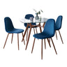 Clara Pebble - 5 Piece Square Tabletop Mid Century Modern Dining Set