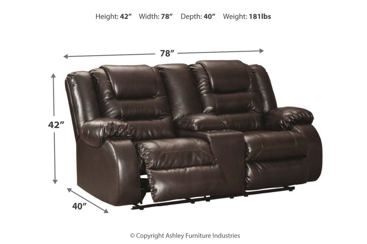 Vacherie Reclining Loveseat With Console - (7930794)