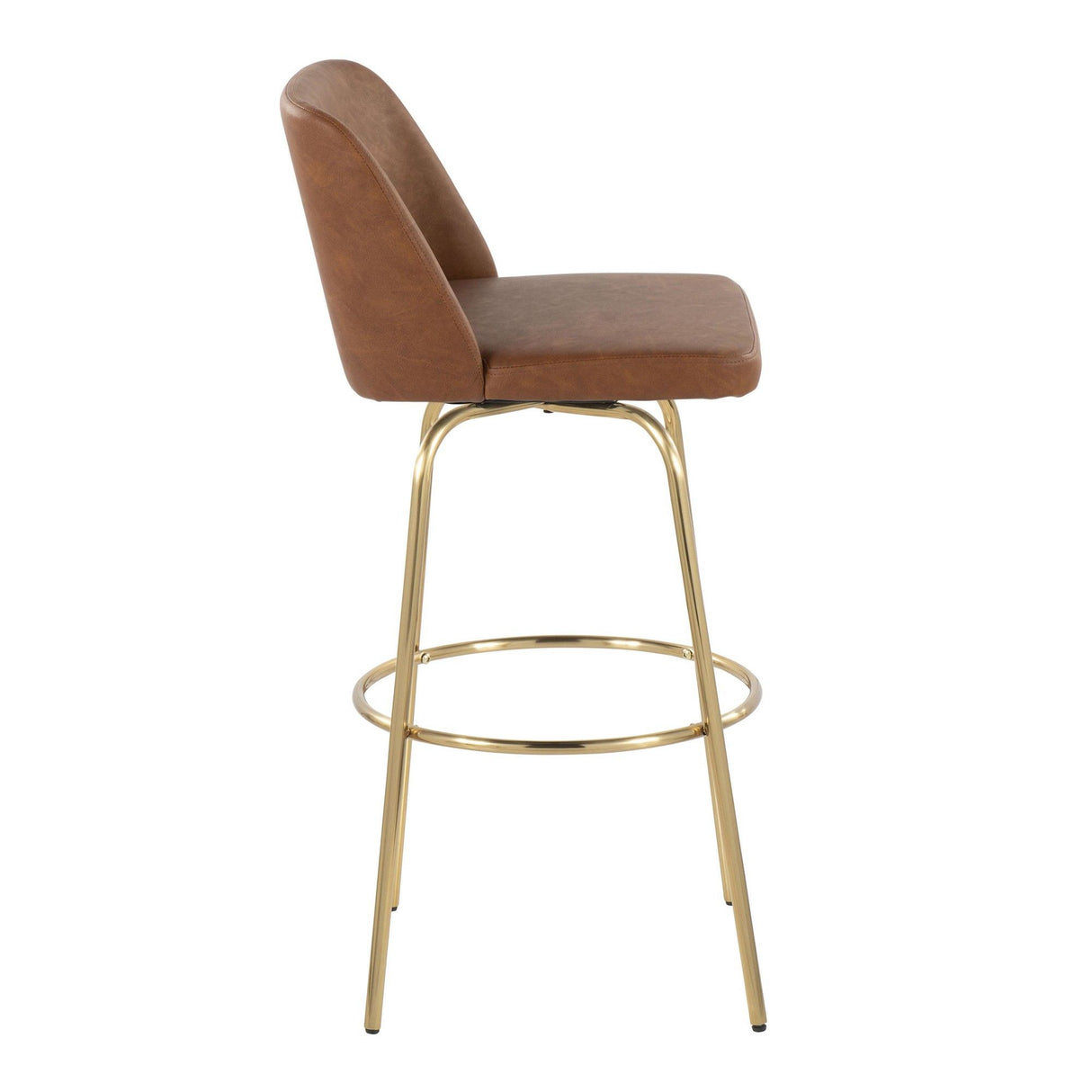 Toriano - 30" Fixed-Height Barstool (Set of 2) - Gold Base