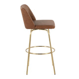 Toriano - 30" Fixed-Height Barstool (Set of 2) - Gold Base