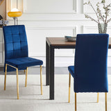 Velvet High Back Nordic Dining Chair Modern Chair With Golden Color Legs