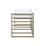 Shona - Desk - Antique Gold & Clear Glass