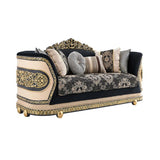 HD-9012 - 3 Piece Sofa Set - Black / Beige / Gold