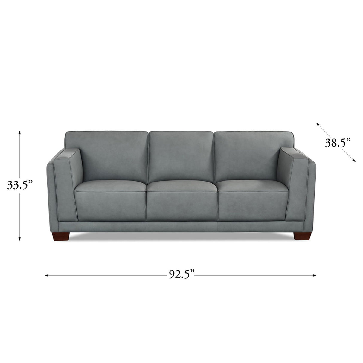 Marshall - Leather 3 Seater Sofa - Slate