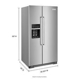 24.8 Cubic Feet Side-By-Side Refrigerator With Exterior Ice And Water And PrintShield finish