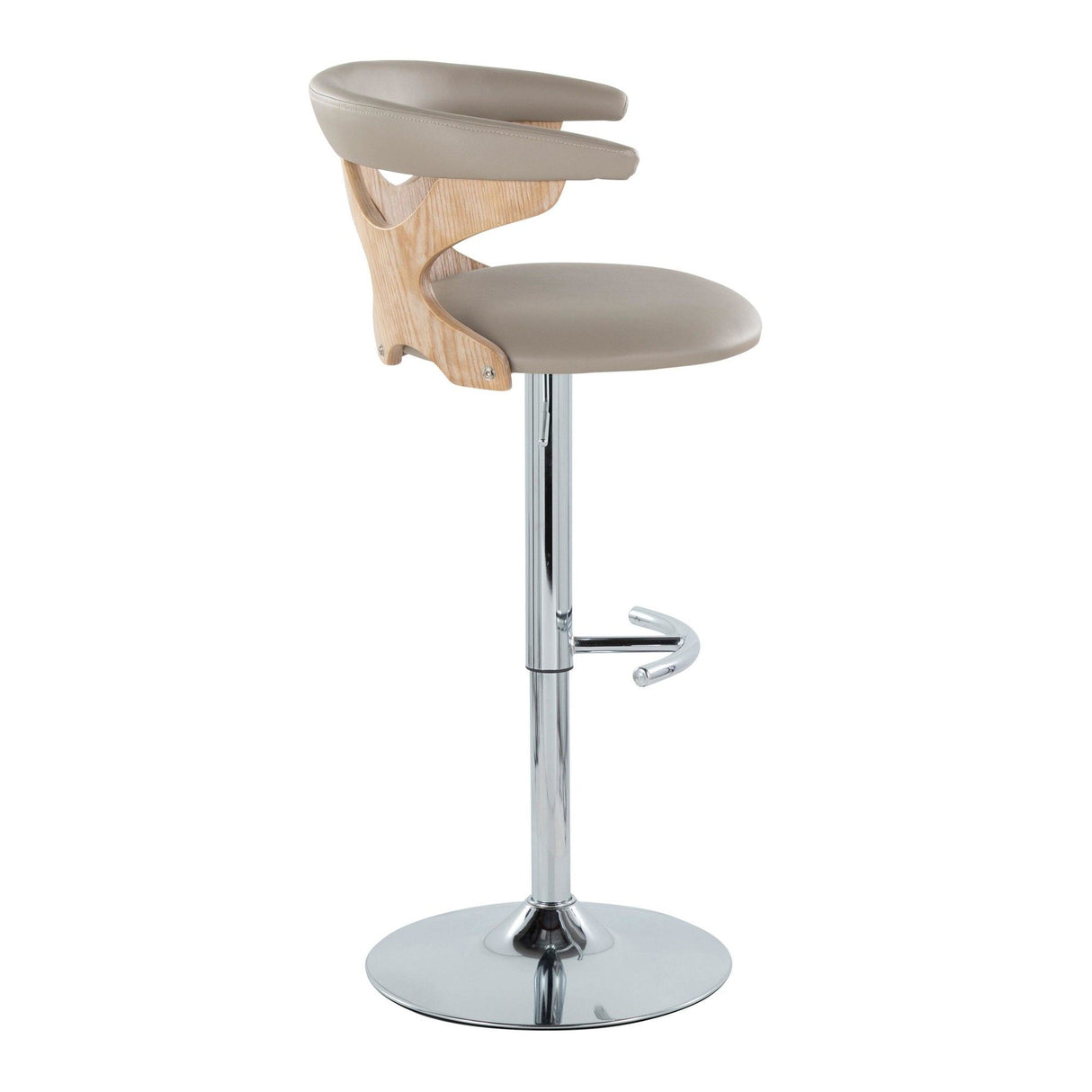 Gardenia - Adjustable Barstool (Set of 2) - Chrome Base & brown Backrest