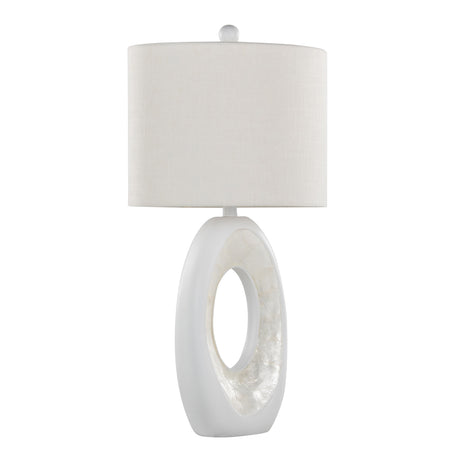 Pearl - Contemporary Table Lamp (Set of 2) - Matte White / Natural Shell