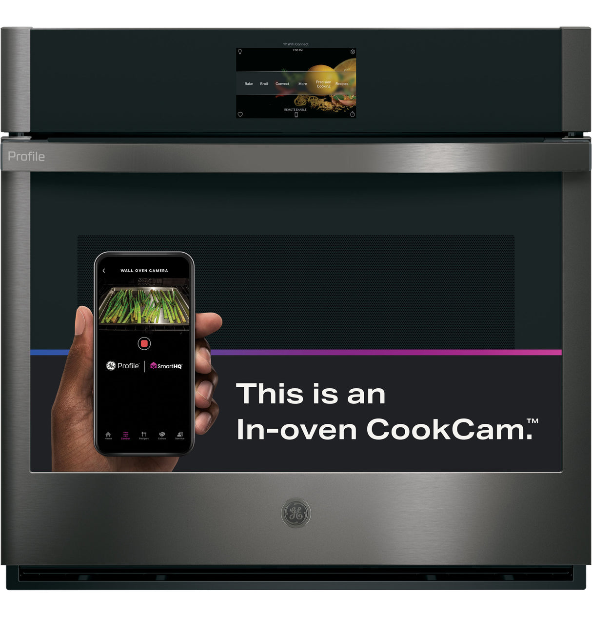 GE Profile(TM) 30" Smart Built-In Convection Single Wall Oven with In-Oven Camera and No Preheat Air Fry - (PTS9000BNTS)