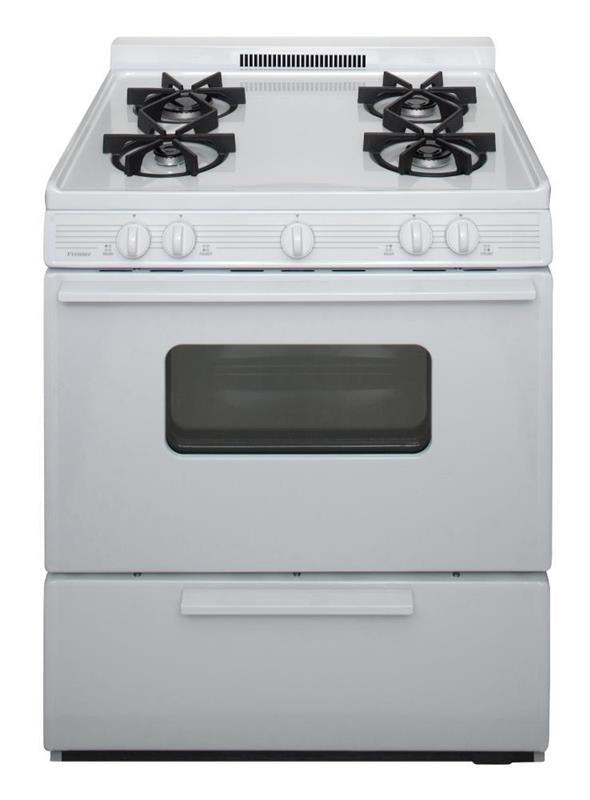 30 in. Freestanding Battery-Generated Spark Ignition Gas Range in White - (BMK5X0OP)