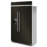 294 Cubic Feet 48" Built-In Side-By-Side Refrigerator With Ice And Water Dispenser And Printshield Finish - Black