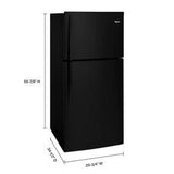 30" Wide Top Freezer Refrigerator - 19 Cubic Feet - Black