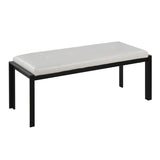 Fuji - Bench - Black Metal And White Faux Leather