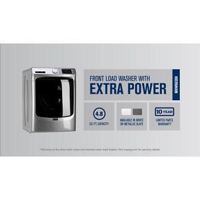 Front Load Washer With Extra Power And 16-Hr Fresh Hold Option - 4.8 Cubic Feet - White