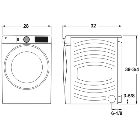 GE(R) ENERGY STAR(R) 7.8 cu. ft. Capacity Smart Front Load Gas Dryer with Sanitize Cycle - (GFD55GSSNWW)