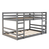 77.4" Full Over Full Bunk Bed With Ladder - Gray